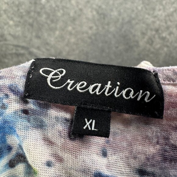 Creation Top Womens XL Rainbow Bicycle Bike AOP Artsy Sheer Open Knit Sequin - Picture 3 of 10